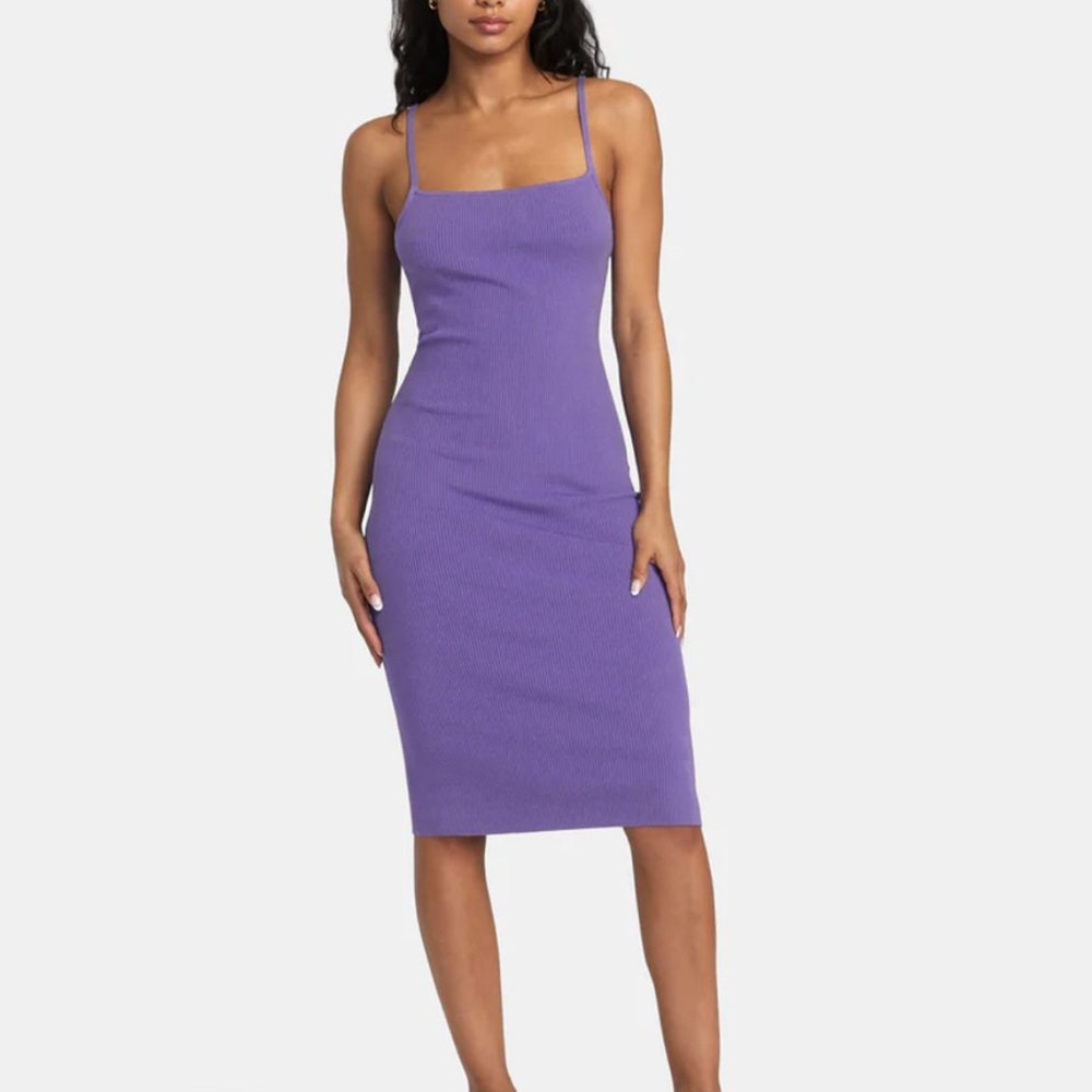 RVCA Fitted Purple Midi Dress
